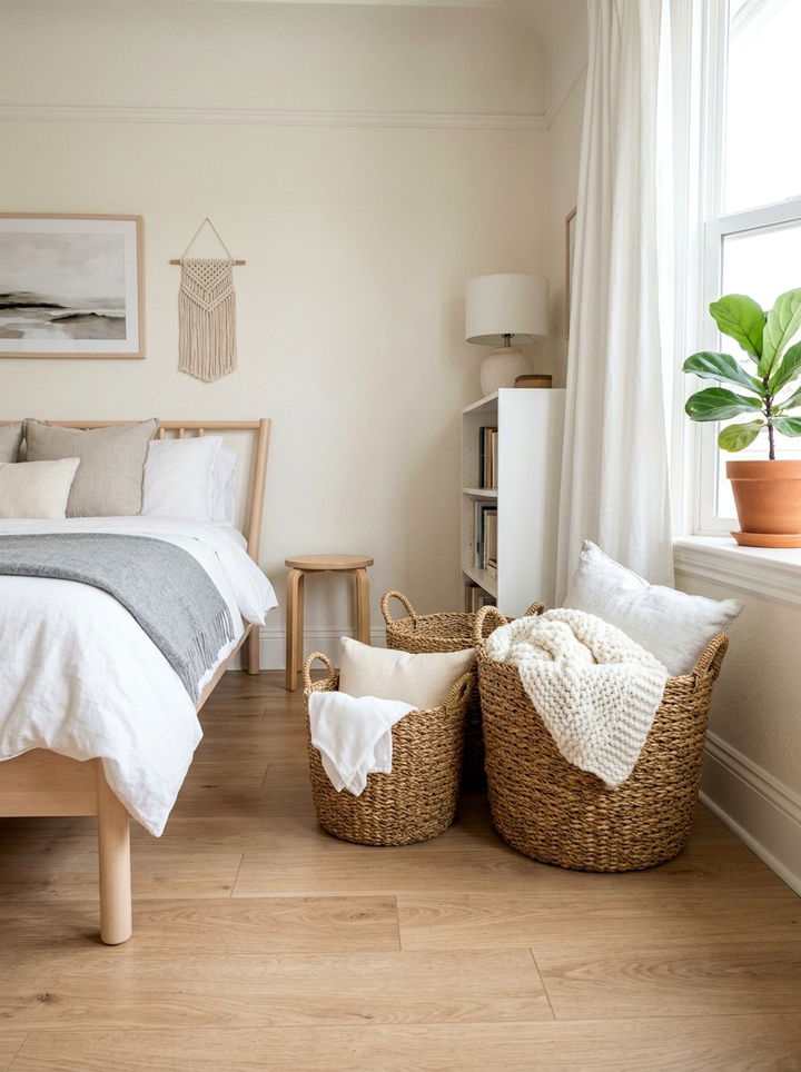 Seagrass Storage Basket - 30 seagrass bedroom ideas