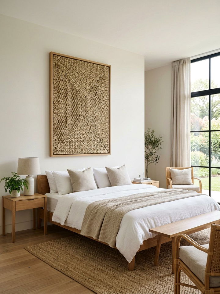 Seagrass Wall Panel - 30 seagrass bedroom ideas