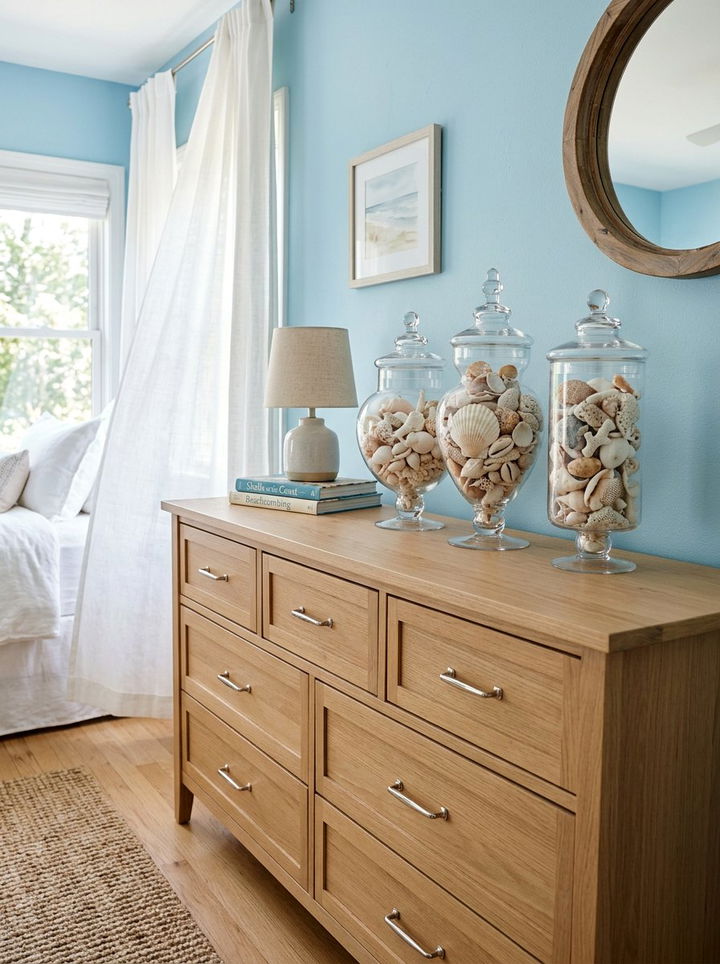 Seashell Display Jar - 30 bedroom travel souvenir ideas