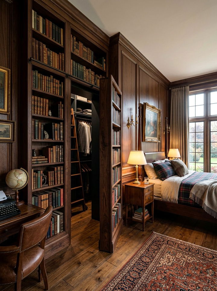 Secret Door Bookshelf Bedroom - 30 dark academia bedroom ideas