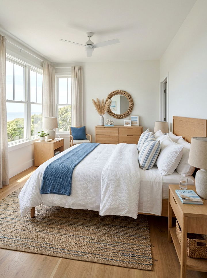 Seersucker duvet cover - 30 cozy texture bedroom ideas