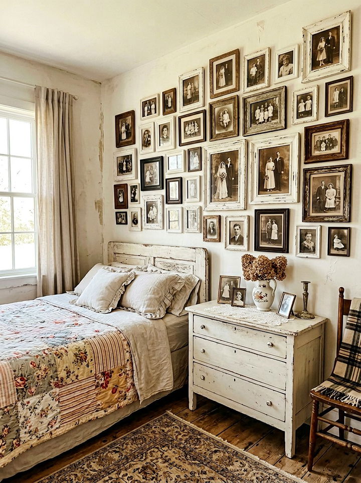 Sepia Tone Family Photos Bedroom - 30 bedroom family photo ideas