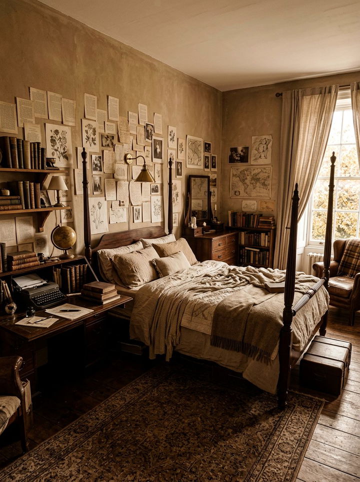 Sepia Tone - 30 dark academia bedroom color ideas