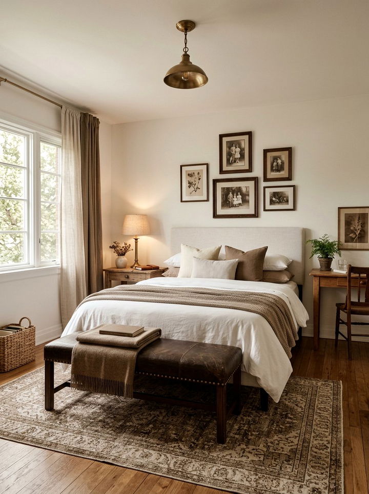 Sepia and Dove White - 30 brown and white bedroom color combo