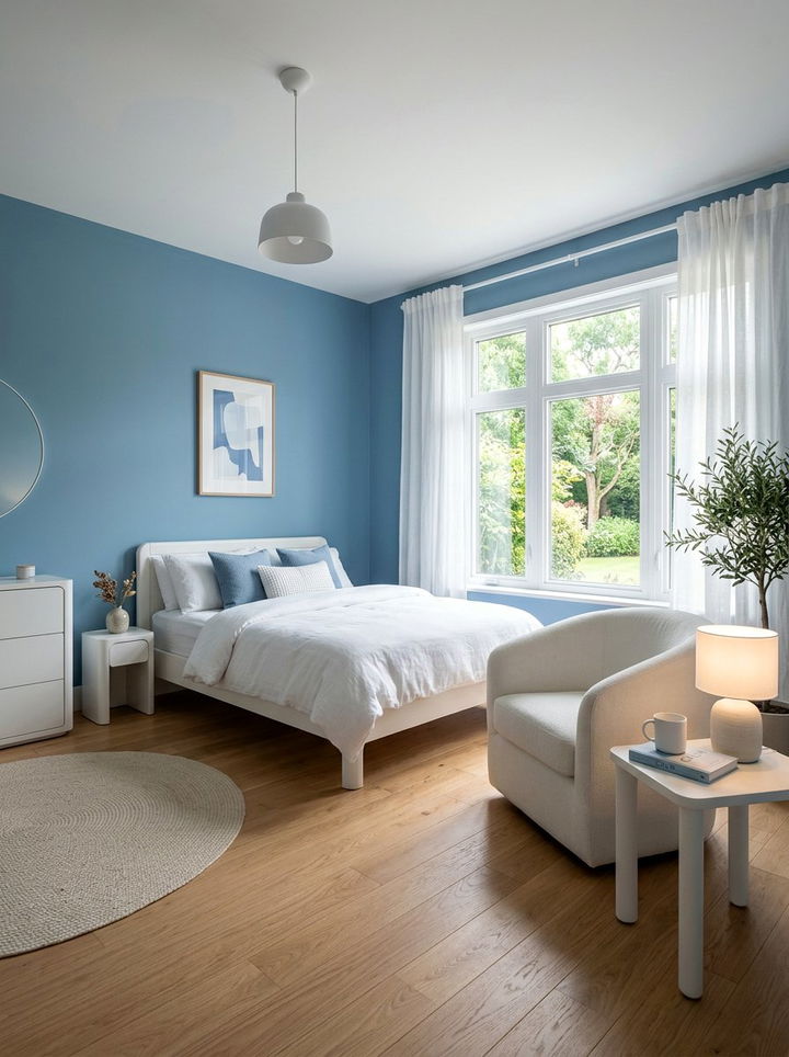 Serene Blue Bedroom - 30 blue and white bedroom ideas