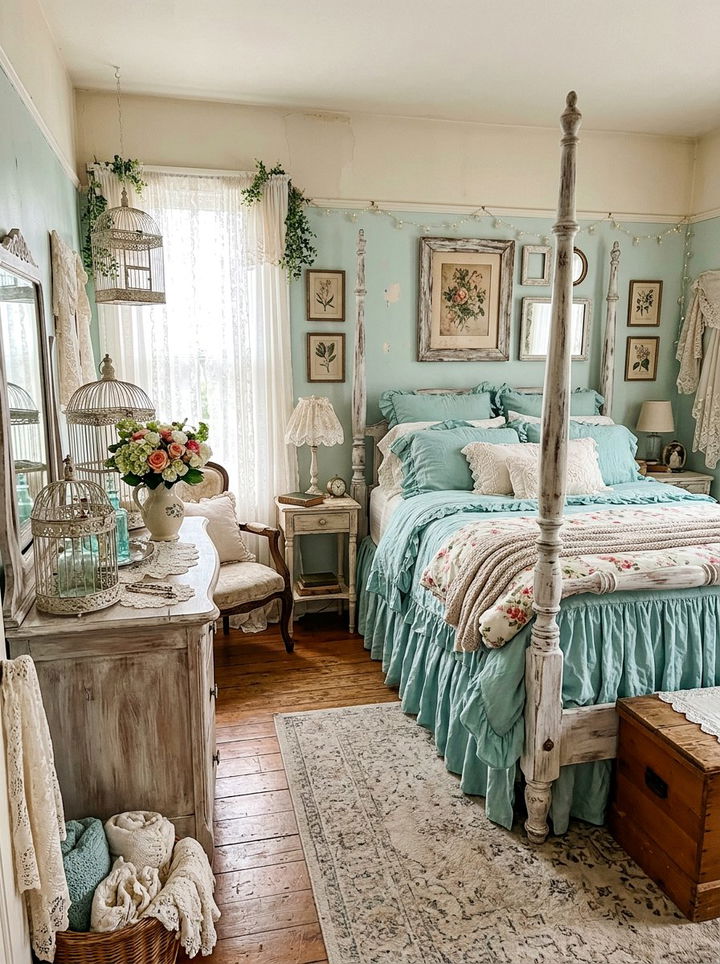 Shabby Chic Aqua Bedroom - 30 aqua bedroom ideas