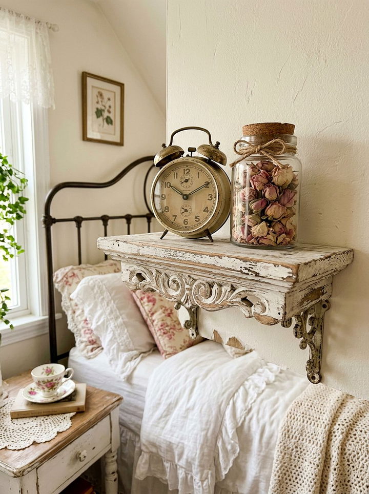 Shabby Chic Floating Shelf - 30 bedroom floating shelves