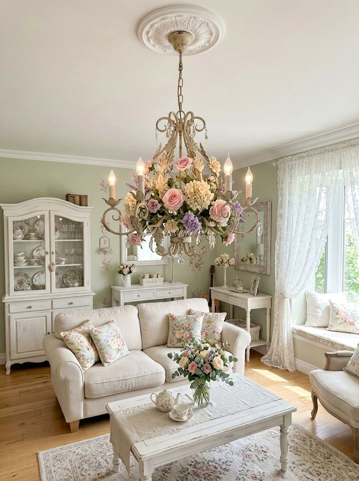 Shabby Chic Floral Chandelier - 30 bedroom chandeliers