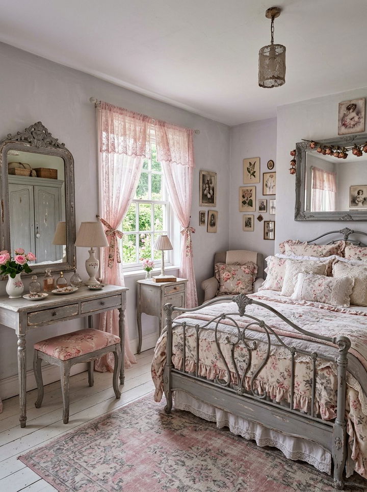 Shabby Chic Pink Gray Bedroom - 30 pink gray bedroom ideas