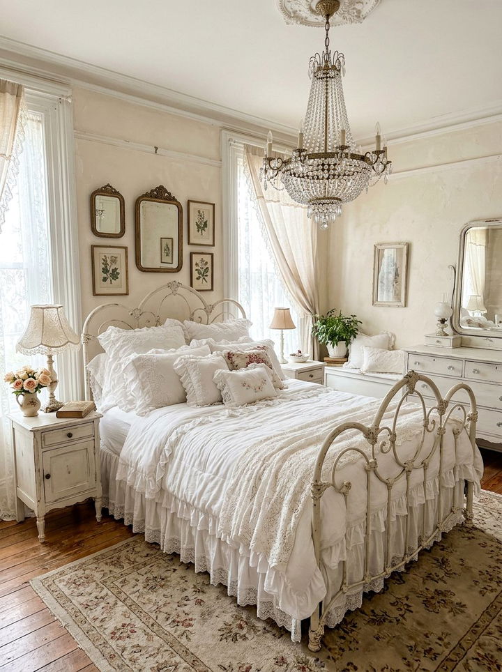Shabby Chic White Bedding - 30 bedroom white bedding ideas
