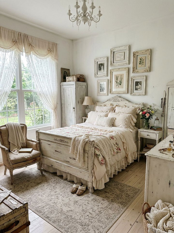 Shabby Chic White Bedroom - 30 white bedroom design ideas