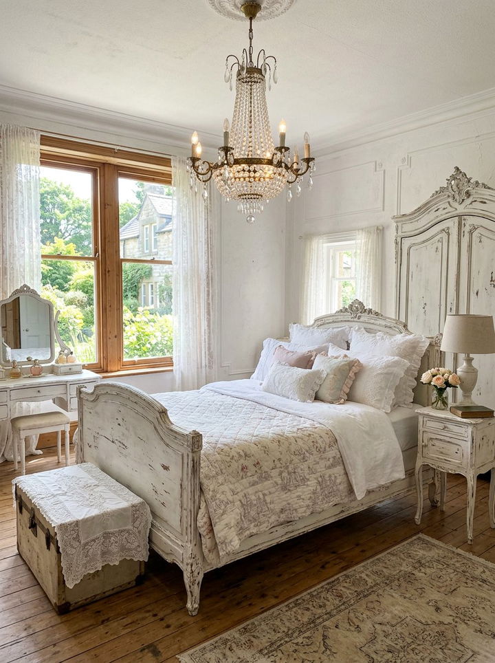 Shabby chic French bedroom - 30 French country bedroom ideas