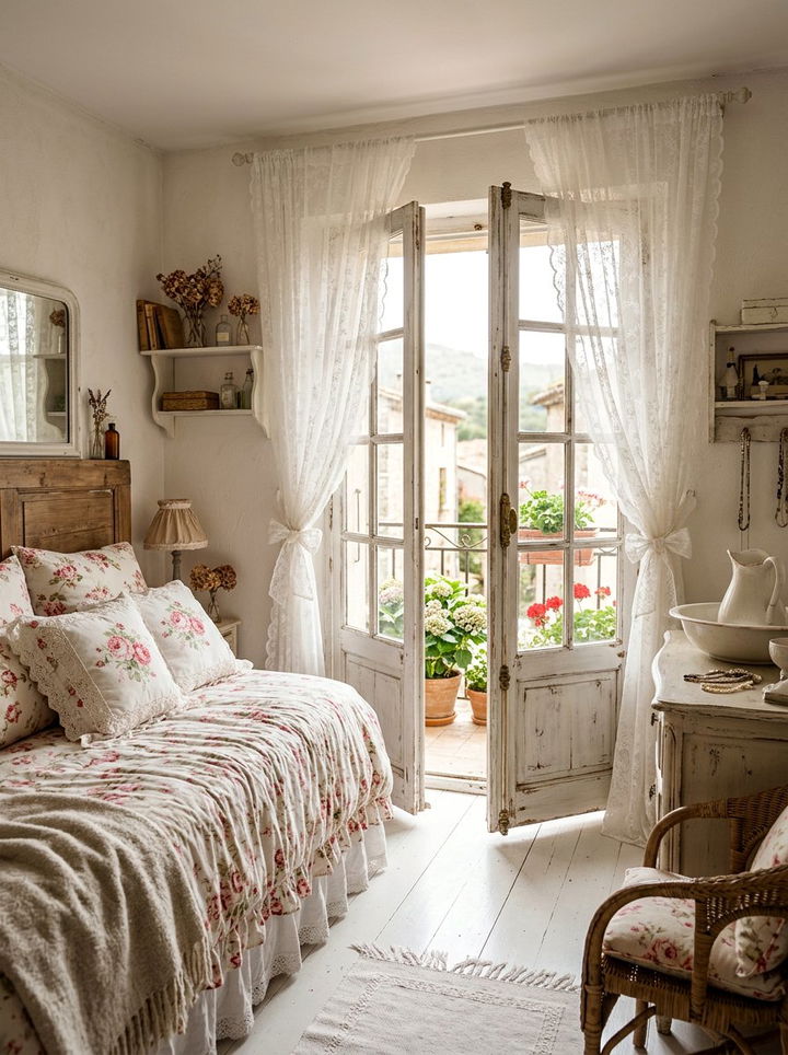 Shabby chic bedroom french doors - 30 bedroom french doors