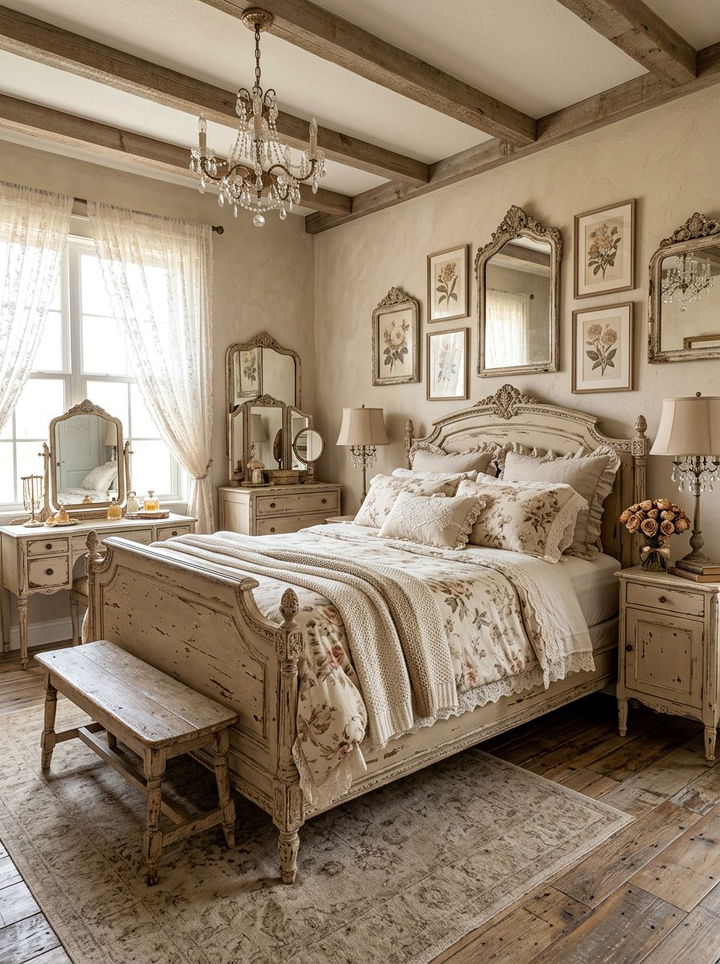 Shabby chic beige bedroom - 30 beige bedroom design ideas