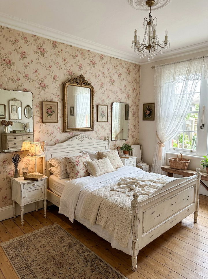 Shabby chic wallpaper - 30 bedroom vintage wallpapers