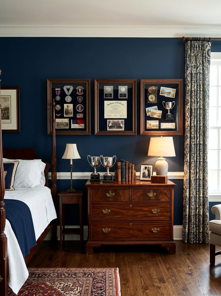 Shadow Box Frame - 30 bedroom medal display ideas