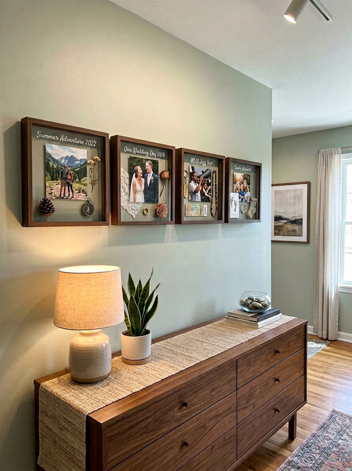 Shadow Box Photo Display - 30 bedroom photo displays