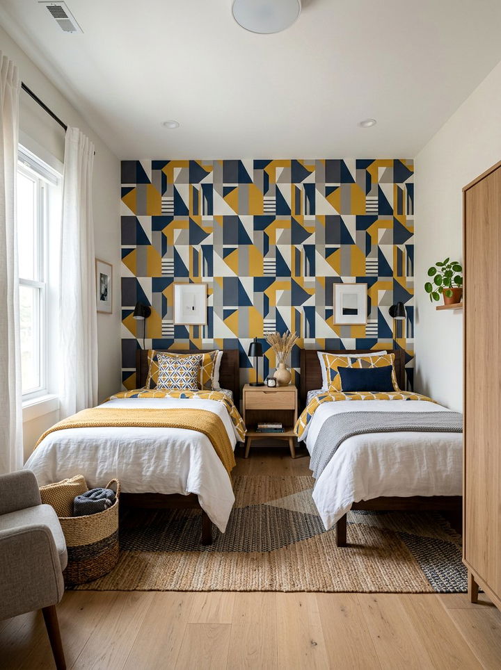 Shared Bedroom With Accent Wall - 30 boy and girl shared bedroom ideas