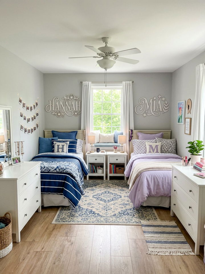 Shared Bedroom With Name Signs - 30 boy and girl shared bedroom ideas