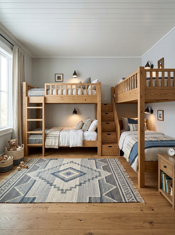 Shared Bunk Bed Layout - 30 boys bedroom ideas