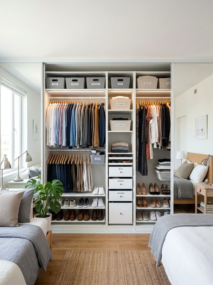 Shared Closet Organization - 30 shared bedroom ideas