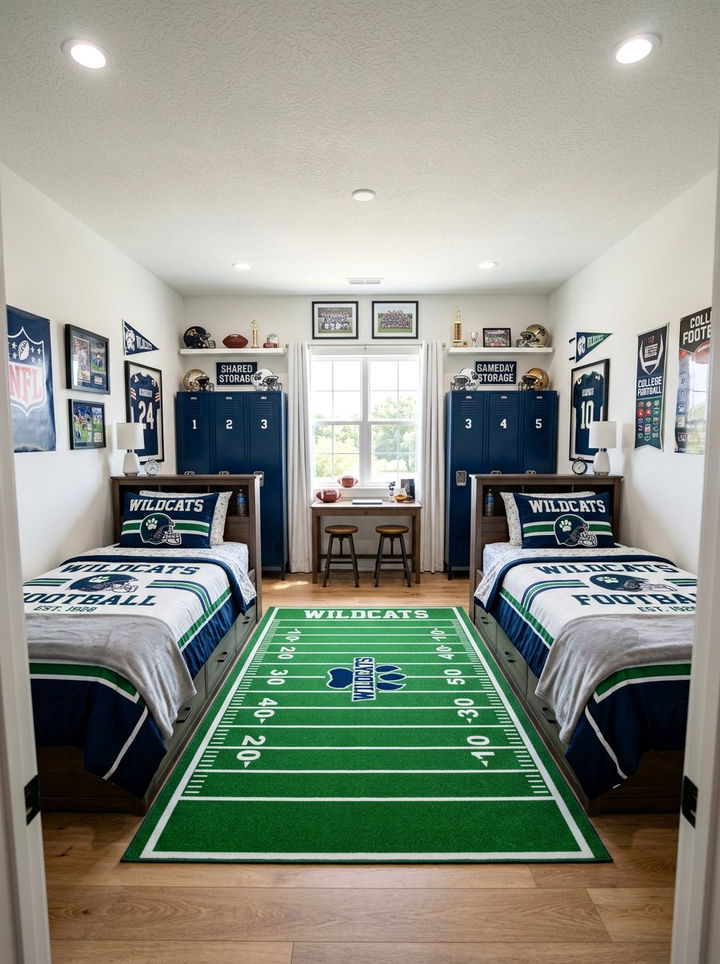Shared Football Room - 30 football bedroom ideas