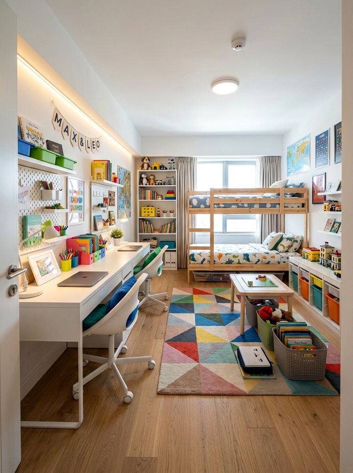 Shared Kids Bedroom Desk Layout - 30 bedroom layout ideas
