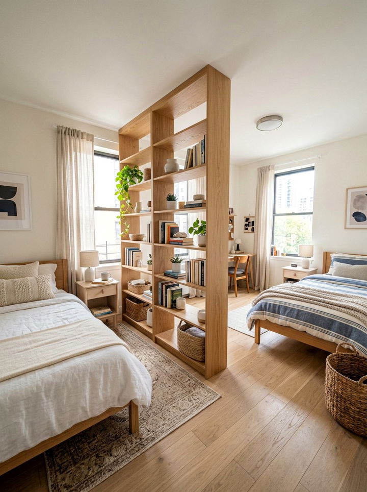 Shared Room Divider - 30 twin siblings bedroom ideas