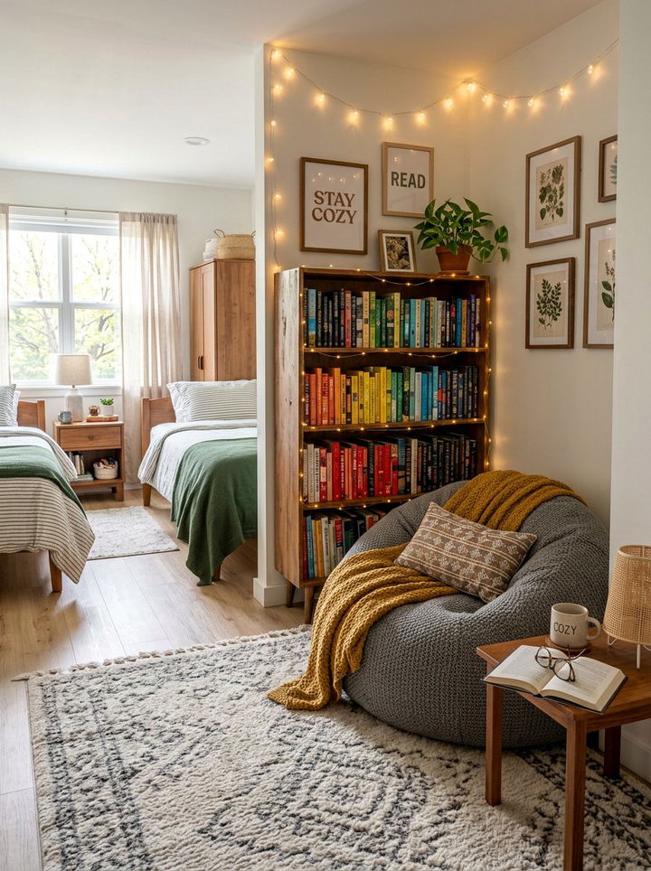 Shared Room With Reading Nook - 30 boy and girl shared bedroom ideas