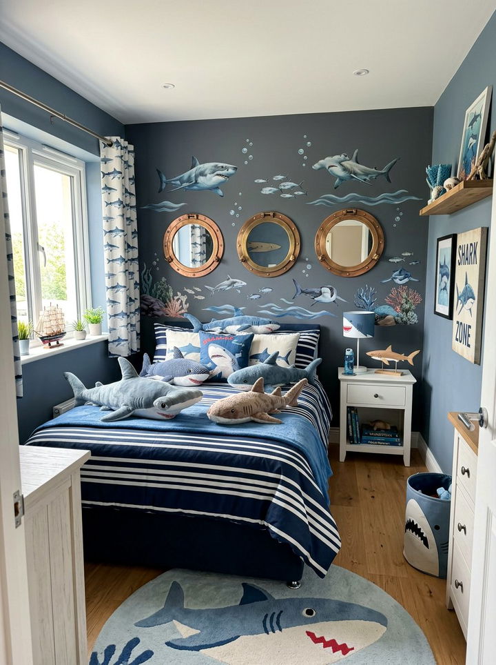 Shark Bedroom - 30 ocean themed bedroom ideas