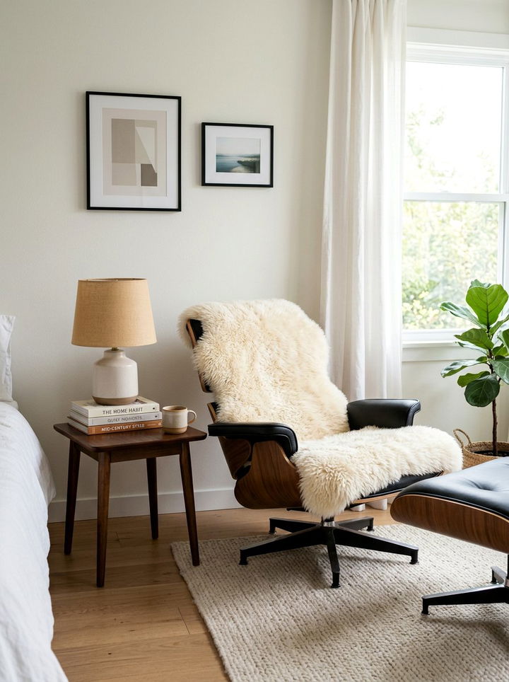 Sheepskin Chair Cover - 30 sheepskin bedroom ideas