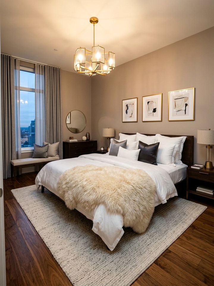 Sheepskin Throw Over Bed - 30 sheepskin bedroom ideas