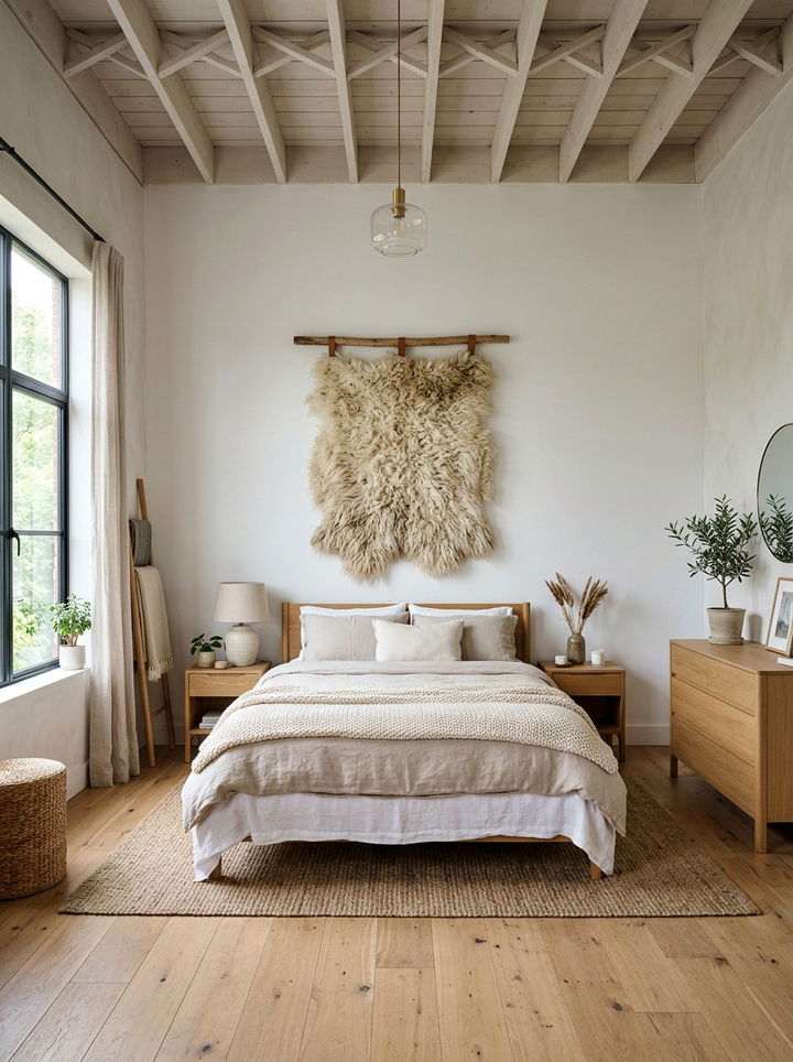 Sheepskin Wall Hanging - 30 sheepskin bedroom ideas