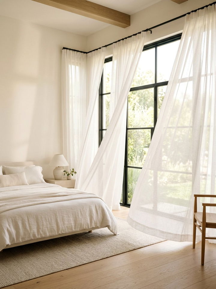 Sheer Bedroom Curtains - 30 bright bedroom ideas