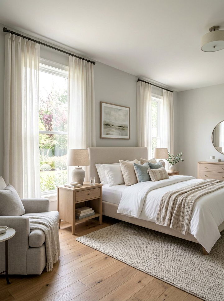 Sheer Bedroom Drapery - 30 bedroom natural lighting ideas