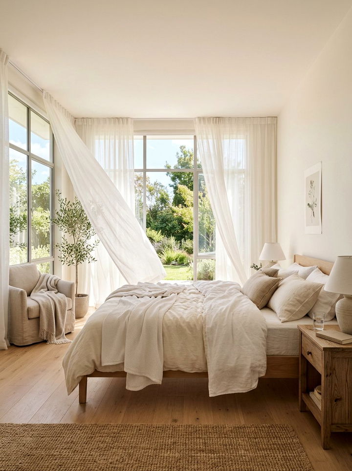 Sheer Curtain Bedroom - 30 airy bedroom ideas