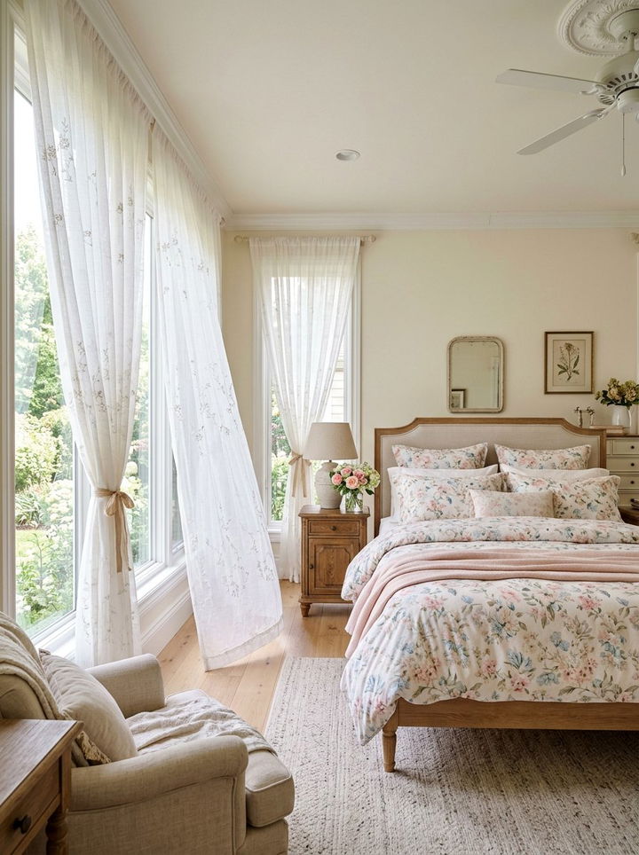 Sheer Curtains - 30 bedroom window treatment ideas