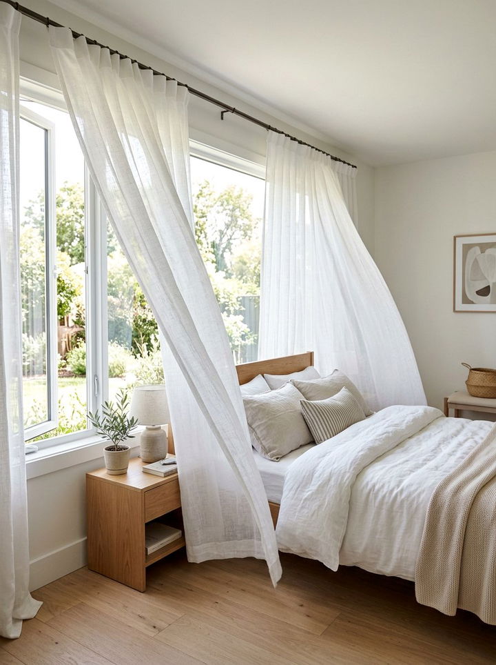 Sheer Linen Curtains - 30 bedroom soft settings