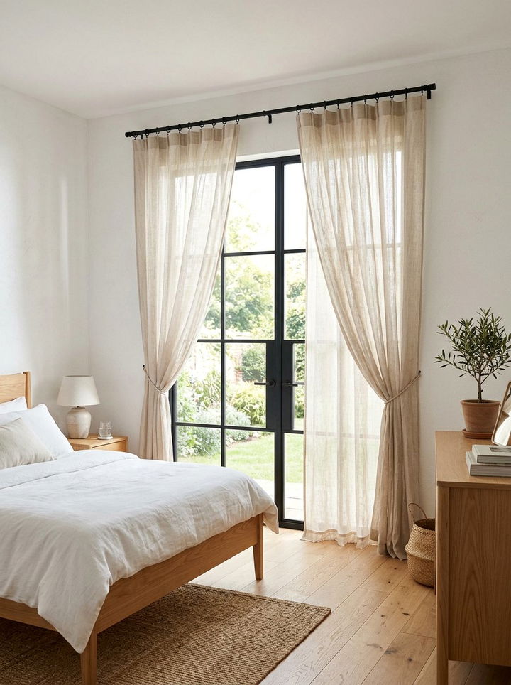 Sheer Linen Curtains - 30 Norwegian bedroom ideas