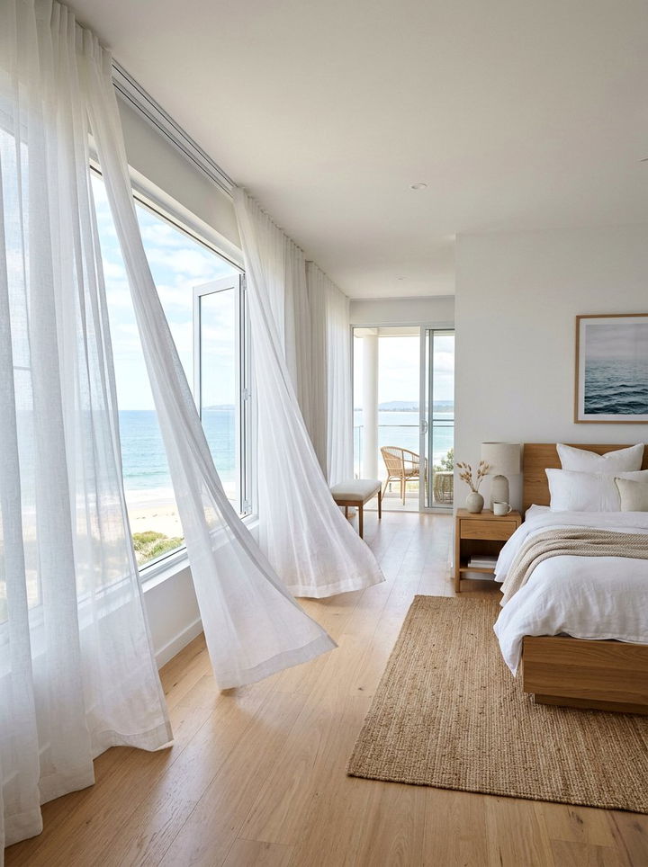 Sheer Window Curtains - 30 spa bedroom ideas