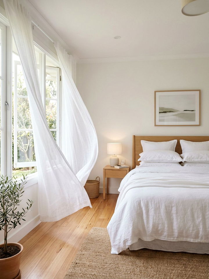 Sheer window curtains - 30 bedroom update ideas