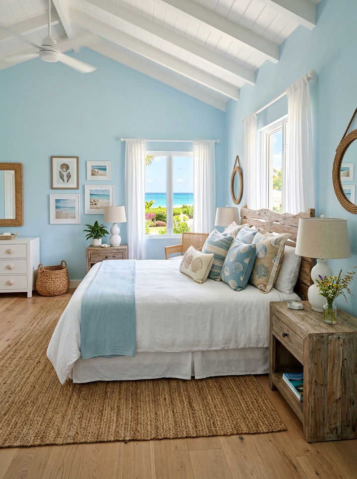 Shell Decorative Pillow - 30 Caribbean bedroom ideas