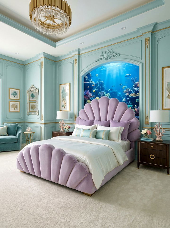 Shell Shaped Bed - 30 mermaid bedroom ideas