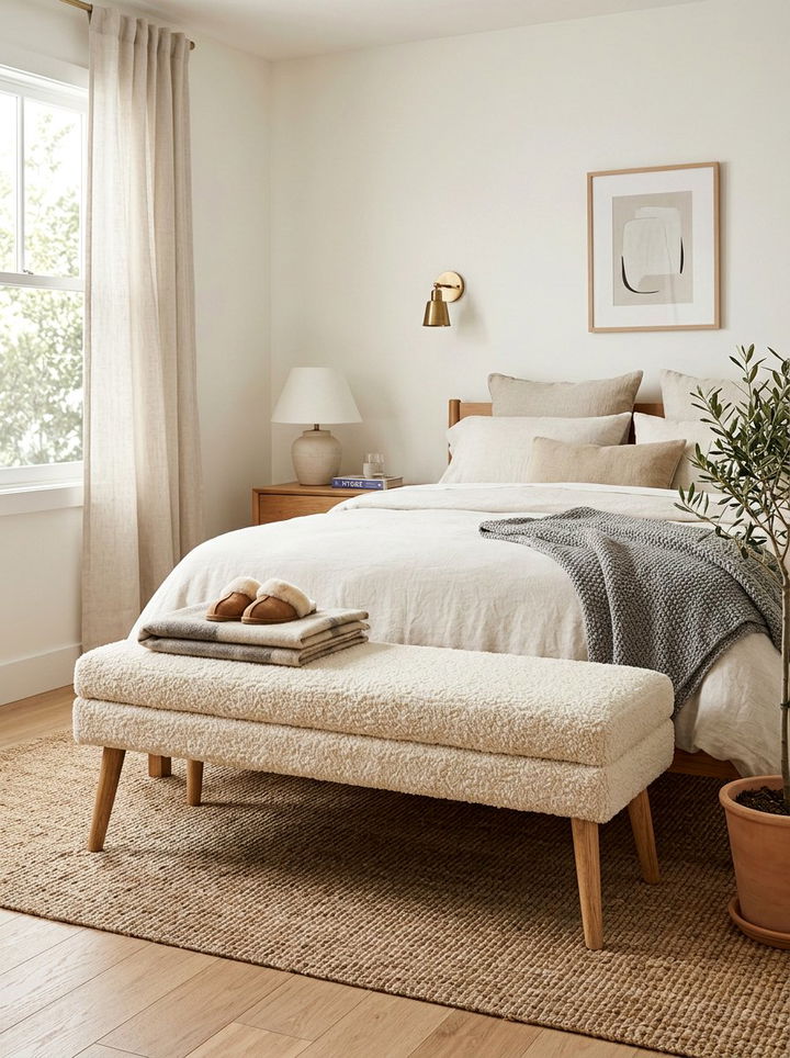 Sherpa Upholstered Bench - 30 bedroom end of bed benches