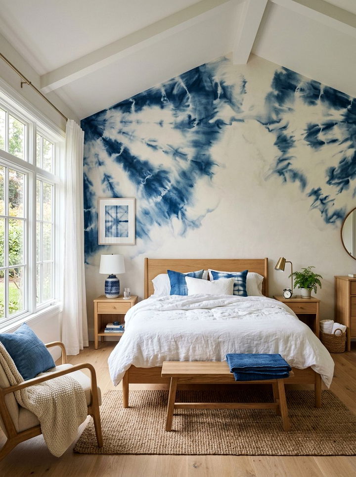 Shibori Wall Stencil - 30 bedroom wall stencils