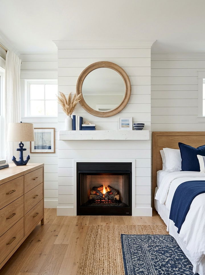 Shiplap Bedroom Mantel - 30 bedroom fireplace mantels