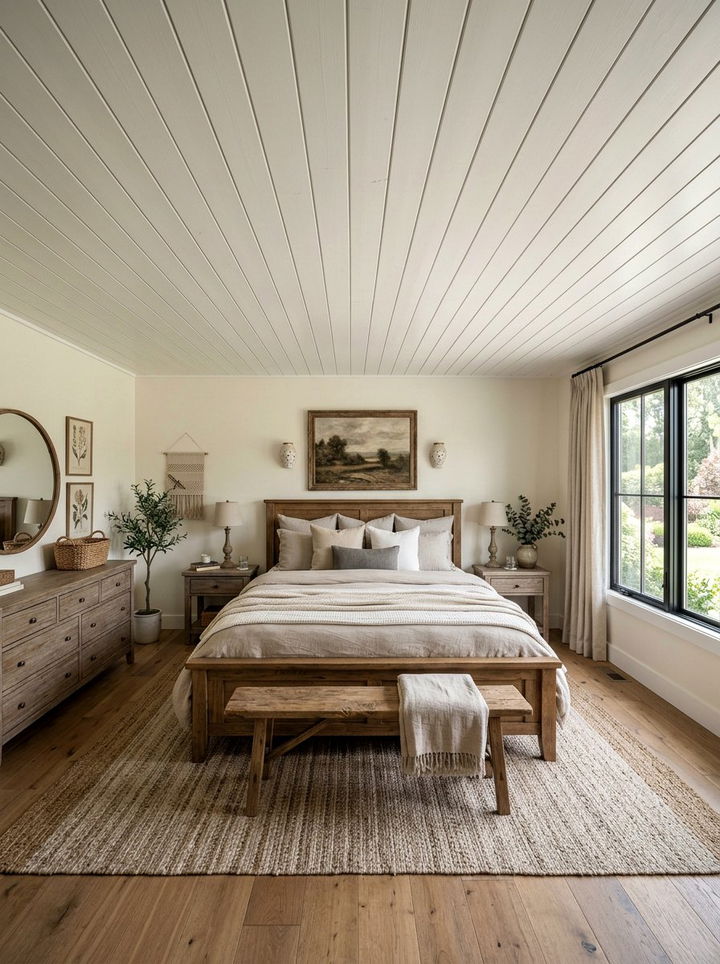 Shiplap Ceiling - 30 bedroom ceiling ideas