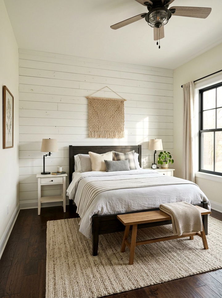 Shiplap Farmhouse Bedroom - 30 farmhouse bedroom ideas