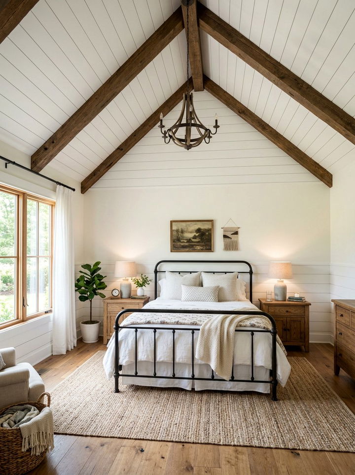 Shiplap Vaulted Ceiling - 30 bedroom vaulted ceiling ideas