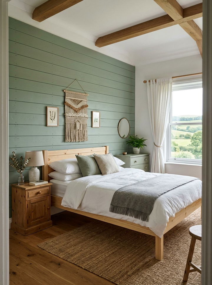 Shiplap Wall Detail - 30 country house bedroom ideas